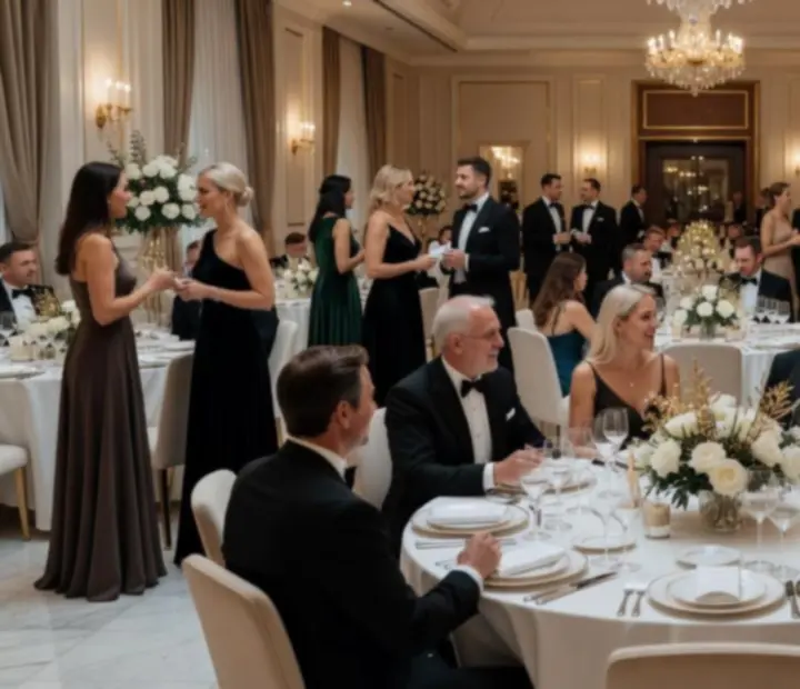 Ekskluzywna gala wieczorna w eleganckiej przestrzeni